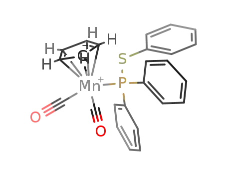 dicarbonyl(cyclopentadienyl)(S-phenyl diphenylphosphinothioite)manganese