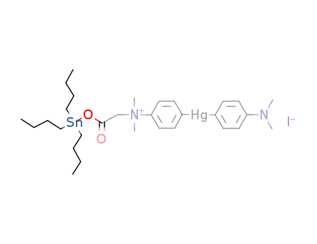 Benzenaminium,4-[[4-(dimethylamino)phenyl]mercurio]-N,N-dimethyl-N-[2-oxo-2-[(tributylstannyl)oxy]ethyl]-,iodide (9CI)