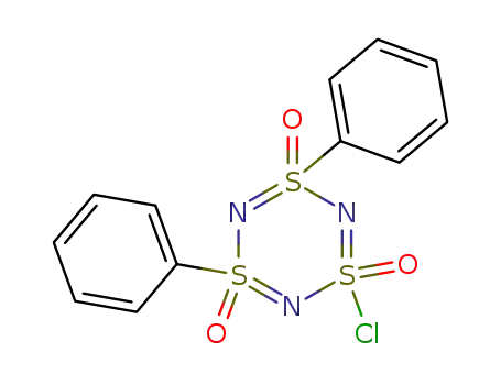 Molecular Structure of 28464-34-8 (1l4,3l4,5l4-1,3,5,2,4,6-Trithiatriazine, 1-chloro-3,5-diphenyl-,
1,3,5-trioxide)