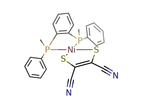 Molecular Structure of 153148-02-8 ({Ni(cis-1,2-dicyanoethene-1,2-dithiolato<sup>(2-)</sup>-S,S')(phenylenebis(methylphenylphosphine))})