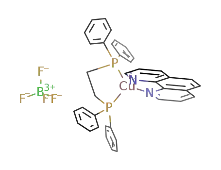 Molecular Structure of 498584-34-2 ((1,10-phenanthroline)(1,2-bis(diphenylphosphino)ethane)copper(I) tetrafluoroborate)