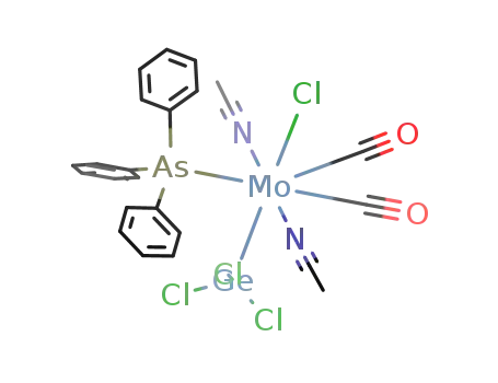 Molecular Structure of 138920-52-2 (Molybdenum,
bis(acetonitrile)dicarbonylchloro(trichlorogermyl)(triphenylarsine)-)