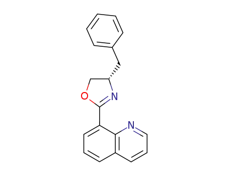 Molecular Structure of 220628-97-7 (Quinoline, 8-[(4S)-4,5-dihydro-4-(phenylmethyl)-2-oxazolyl]-)