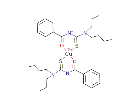 Molecular Structure of 89360-63-4 (bis(1,1-di-n-butyl-3-benzoyl-thioureato)copper(II))