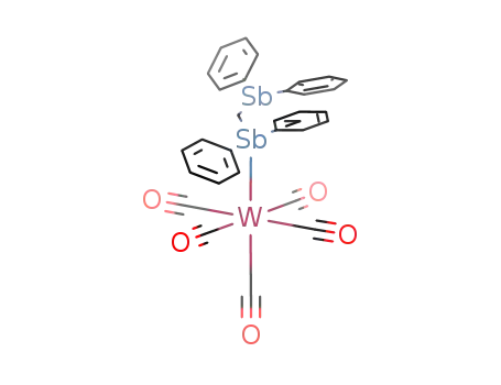 Molecular Structure of 36477-52-8 ([W(CO)5((C<sub>6</sub>H<sub>5</sub>)2SbCH<sub>2</sub>Sb(C<sub>6</sub>H<sub>5</sub>)2)])