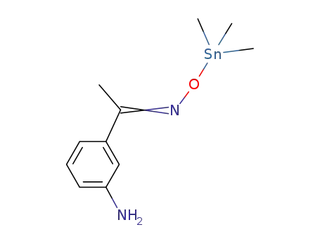 Molecular Structure of 75270-66-5 ((CH<sub>3</sub>)3SnONC(CH<sub>3</sub>)C<sub>6</sub>H<sub>4</sub>NH<sub>2</sub>)