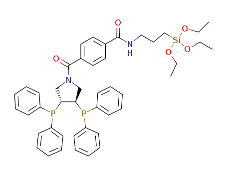 Molecular Structure of 104373-42-4 (4-<(3R,4R)-3,4-Bis(diphenylphosphino)pyrrolidinocarbonyl>-N-<3-(triethoxysilyl)propyl>benzamid)
