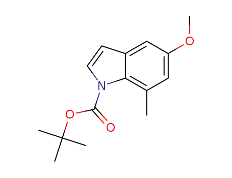 Molecular Structure of 1387445-50-2 (N-Boc-5-Methoxy-7-Methylindole, 97%)
