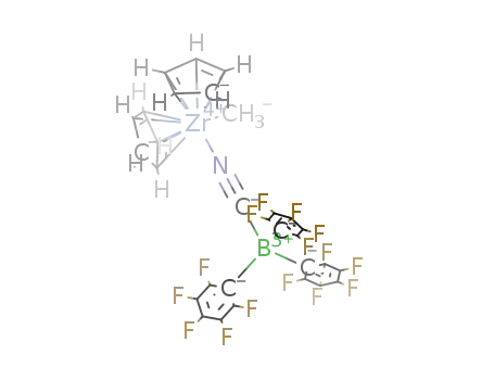 Molecular Structure of 326817-25-8 ((C<sub>5</sub>H<sub>5</sub>)2ZrCH<sub>3</sub>(NC)B(C<sub>6</sub>F<sub>5</sub>)3)