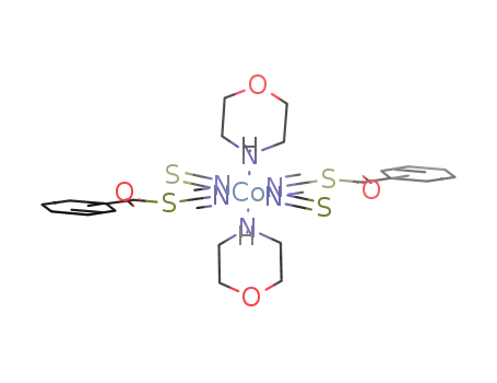 Molecular Structure of 111994-42-4 ((NHC<sub>4</sub>H<sub>8</sub>O)2(SCN)2Co(NCSCOC<sub>6</sub>H<sub>5</sub>)2)