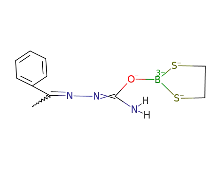 Molecular Structure of 90100-99-5 (Ethanone, 1-phenyl-,
[(1,3,2-dithiaborolan-2-yloxy)iminomethyl]hydrazone)