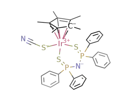 Ir(C5(CH3)5)η(2)-(Ph2P(S)NP(S)Ph2-S,S')SCN