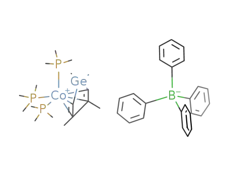 Co((CH<sub>3</sub>)4H<sub>2</sub>C<sub>4</sub>Ge)(P(CH<sub>3</sub>)3)3<sup>(1+)</sup>*B(C<sub>6</sub>H<sub>5</sub>)4<sup>(1-)</sup>=[Co((CH<sub>3</sub>)4H<sub>2</sub>C<sub>4</sub>Ge)(P(CH<sub>3</sub>)3)3]B(C<sub>6</sub>H<sub>5</sub>)4