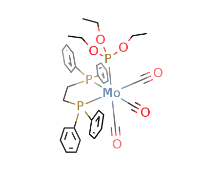 Molecular Structure of 115940-58-4 (fac-tetracarbonyl(triethyl phosphite)(1,2-bis(diphenylphosphino)ethane)molybdenum)