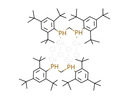 Cu<sub>4</sub>Cl<sub>4</sub>{HP(C(CH<sub>3</sub>)3)3C<sub>6</sub>H<sub>2</sub>CH<sub>2</sub>P(C(CH<sub>3</sub>)3)3C<sub>6</sub>H<sub>2</sub>H}2