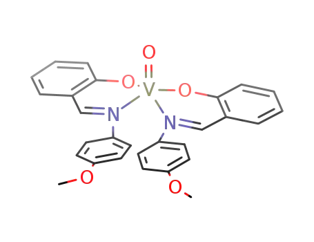 Molecular Structure of 16743-78-5 (Vanadium, bis[2-[[(4-methoxyphenyl)imino]methyl]phenolato]oxo-)