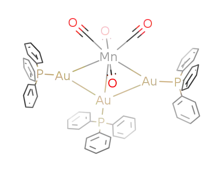 Molecular Structure of 156429-18-4 (((C<sub>6</sub>H<sub>5</sub>)3PAu)3Mn(CO)4)