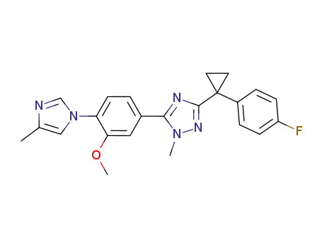 3-[1-(4-fluorophenyl)cyclopropyl]-5-[3-methoxy-4-(4-methyl-1H-imidazol-1-yl)phenyl]-1-methyl-1H-1,2,4-triazole