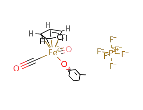 [C<sub>5</sub>H<sub>5</sub>Fe(CO)2OC<sub>6</sub>H<sub>7</sub>(CH<sub>3</sub>)]<sup>(1+)</sup>*PF<sub>6</sub><sup>(1-)</sup>=[C<sub>5</sub>H<sub>5</sub>Fe(CO)2OC<sub>6</sub>H<sub>7</sub>(CH<sub>3</sub>)]PF<sub>6</sub>