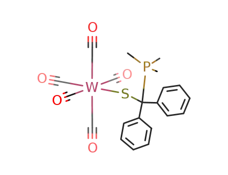 pentacarbonyl{α-phenyl-α-(trimethylphosphino)benzylthio}tungstate