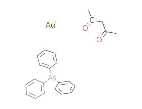 Molecular Structure of 25609-22-7 (Gold, (1-acetyl-2-oxopropyl)(triphenylarsine)-)