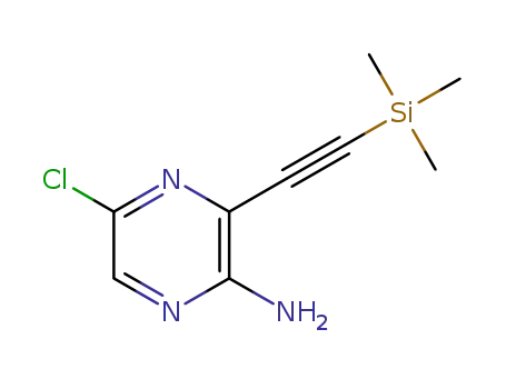 Molecular Structure of 1244776-64-4 (5-chloro-3-((triMethylsilyl)ethynyl)pyrazin-2-aMine)