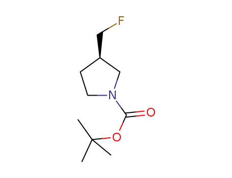Molecular Structure of 876617-33-3 (1-Pyrrolidinecarboxylic acid, 3-(fluoromethyl)-, 1,1-dimethylethyl ester,
(3R)-)