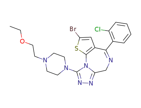 2-Bromo-4-(2-chlorophenyl)-9-<4-(2-ethoxyethyl)piperazino>-6H-thieno<3,2-f>-1,2,4-triazolo<4,3-a>-1,4-diazepine