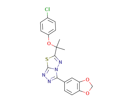 1,2,4-Triazolo[3,4-b][1,3,4]thiadiazole,
3-(1,3-benzodioxol-5-yl)-6-[1-(4-chlorophenoxy)-1-methylethyl]-