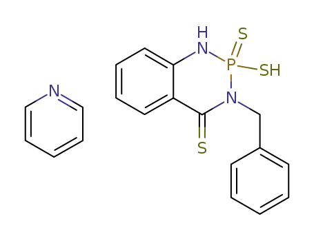 Molecular Structure of 56043-06-2 (3-benzyl-2-mercapto-2-thioxo-2,3-dihydro-1<i>H</i>-2λ<sup>5</sup>-benzo[1,3,2]diazaphosphinine-4-thione; pyridine salt)