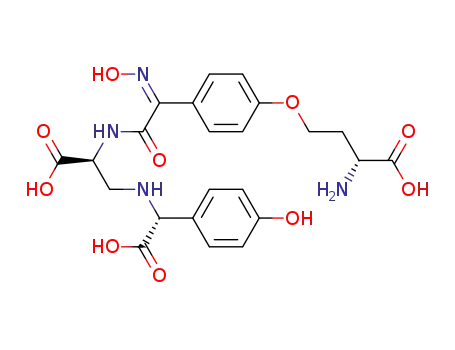 (R)-2-Amino-4-(4-{((S)-1-carboxy-2-{[(R)-carboxy-(4-hydroxy-phenyl)-methyl]-amino}-ethylcarbamoyl)-[(Z)-hydroxyimino]-methyl}-phenoxy)-butyric acid