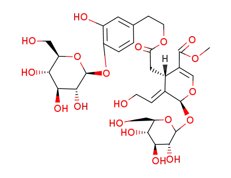 2H-Pyran-4-acetic acid,2-(b-D-glucopyranosyloxy)-3,4-dihydro-3-(2-hydroxyethylidene)-5-(methoxycarbonyl)-,2-[4-(b-D-glucopyranosyloxy)-3-hydroxyphenyl]ethylester, (2S,3E,4S)- (9CI)