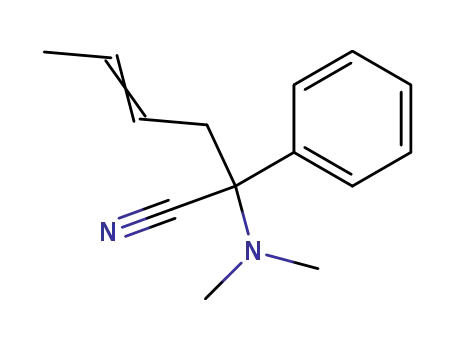Molecular Structure of 69905-89-1 ((E)-2-Dimethylamino-2-phenyl-hex-4-enenitrile)