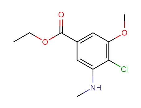 Molecular Structure of 63723-99-9 (Benzoic acid, 4-chloro-3-methoxy-5-(methylamino)-, ethyl ester)
