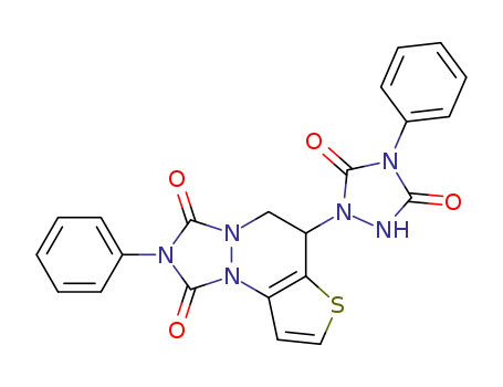 Molecular Structure of 91319-36-7 (5,6-dihydro-2-phenyl-6-(3,5-dioxo-4-phenyl-1,2,4-triazolin-1-yl)thieno<3,2-c><1,2,4>triazolo<1,2-a>pyridazine-1,3-dione)