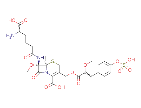 Molecular Structure of 34279-78-2 (O-Sulfocephamycin B)