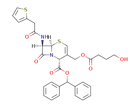 (6<i>R</i>)-3-(4-hydroxy-butyryloxymethyl)-8-oxo-7<i>t</i>-(2-thiophen-2-yl-acetylamino)-(6<i>r</i><i>H</i>)-5-thia-1-aza-bicyclo[4.2.0]oct-3-ene-2<i>c</i>-carboxylic acid benzhydryl ester