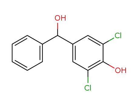 Molecular Structure of 35503-96-9 (Benzenemethanol, 3,5-dichloro-4-hydroxy-a-phenyl-)