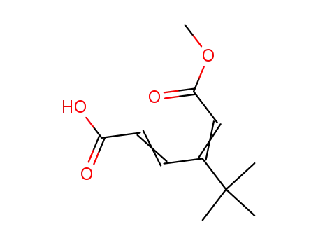 Molecular Structure of 61186-95-6 (2,4-Hexadienedioic acid, 3-(1,1-dimethylethyl)-, 1-methyl ester)