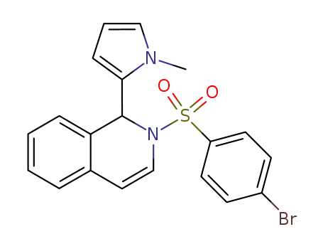 Molecular Structure of 93971-15-4 (Isoquinoline,
2-[(4-bromophenyl)sulfonyl]-1,2-dihydro-1-(1-methyl-1H-pyrrol-2-yl)-)