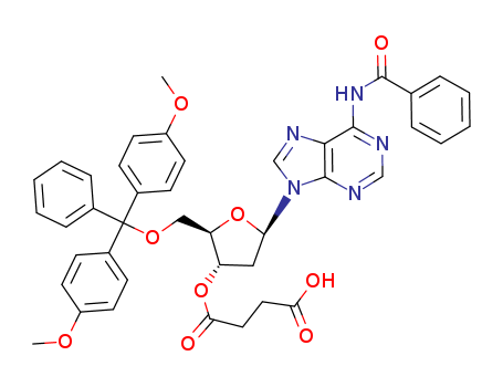 Adenosine,N-benzoyl-5'-O-[bis(4-methoxyphenyl)phenylmethyl]-2'-deoxy-, 3'-(hydrogenbutanedioate)