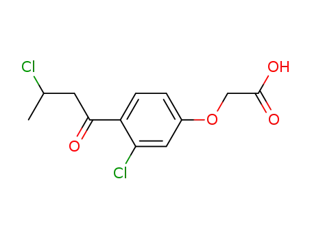 Molecular Structure of 6464-10-4 (3-Chlor-4-(3-chlor-butyryl)-phenoxyessigsaeure)