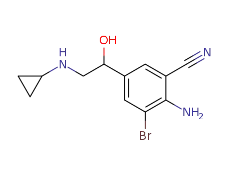 Molecular Structure of 97760-67-3 (Benzonitrile, 2-amino-3-bromo-5-[2-(cyclopropylamino)-1-hydroxyethyl]-)