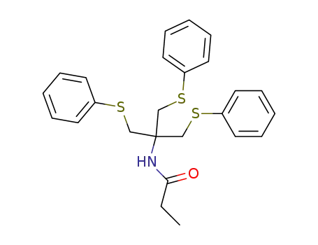 Molecular Structure of 2173-30-0 (N-<Tris-(phenylmercaptomethyl)-methyl>-propionamid)