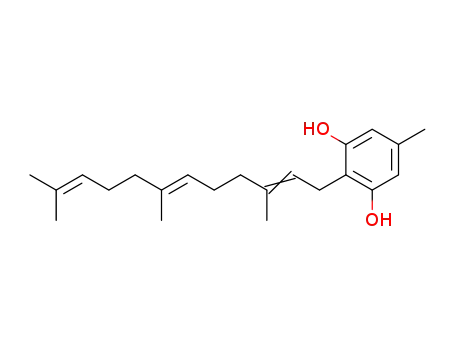 Molecular Structure of 62566-46-5 (1,3-Benzenediol, 5-methyl-2-(3,7,11-trimethyl-2,6,10-dodecatrienyl)-)