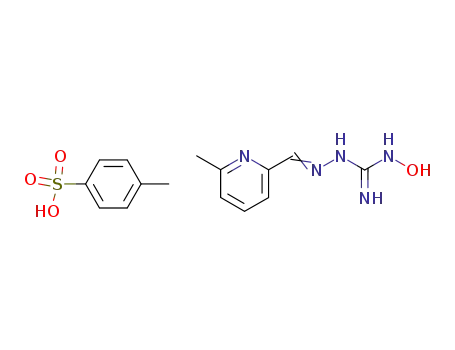 Molecular Structure of 87861-77-6 (Hydrazinecarboximidamide,
N-hydroxy-2-[(6-methyl-2-pyridinyl)methylene]-,
mono(4-methylbenzenesulfonate) (salt))