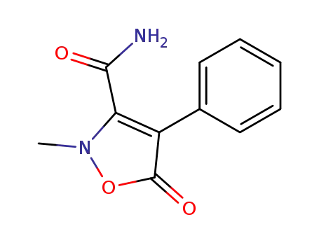 Molecular Structure of 63286-00-0 (3-Isoxazolecarboxamide, 2,5-dihydro-2-methyl-5-oxo-4-phenyl-)