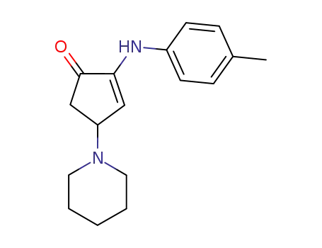 Molecular Structure of 112370-74-8 (2-Cyclopenten-1-one, 2-[(4-methylphenyl)amino]-4-(1-piperidinyl)-)