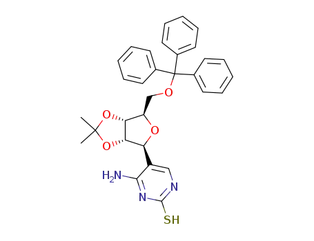 4-amino-5-(<i>O</i><sup>2</sup>,<i>O</i><sup>3</sup>-isopropylidene-<i>O</i><sup>5</sup>-trityl-β-<i>D</i>-ribofuranosyl)-1(3)<i>H</i>-pyrimidine-2-thione