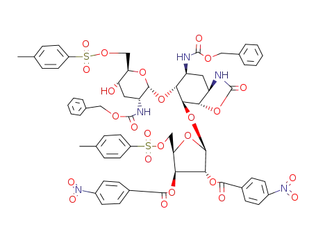 1<i>L</i>-<i>N</i><sup>1</sup>-benzyloxycarbonyl-<i>O</i><sup>6</sup>-[2-benzyloxycarbonylamino-<i>O</i><sup>6</sup>-(toluene-4-sulfonyl)-α-<i>D</i>-<i>ribo</i>-2,3-dideoxy-hexopyranosyl]-<i>O</i><sup>5</sup>-[<i>O</i><sup>2</sup>,<i>O</i><sup>3</sup>-bis-(4-nitro-benzoyl)-<i>O</i><sup>5</sup>-(toluene-4-sulfonyl)-β-<i>D</i>-xylofuranosyl]-<i>N</i><sup>3</sup>,<i>O</i><sup>4</sup>-carbonyl-2-deoxy-streptamine